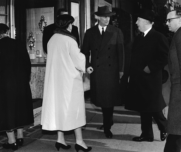 Christian Dior et Serge Heftler-Louiche a Copenhague en 1957